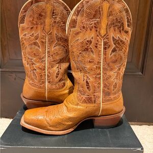 Ariat Heritage Roughstock Tan Ostrich Leather - Square Toe - Style #10012129